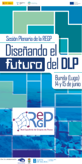 Cartel VII Sesión Plenaria de la REGP celebrada el 14 y 15 de julio de 2022 en Burela bajo el título "Diseñando el futuro del DLP"