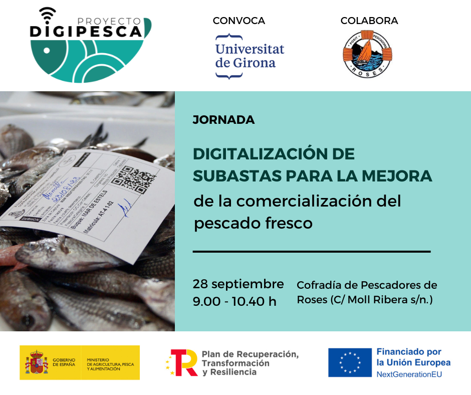 Cartel de la Jornada del proyecto Digipesca celebrada en Roses el 28 de septiembre